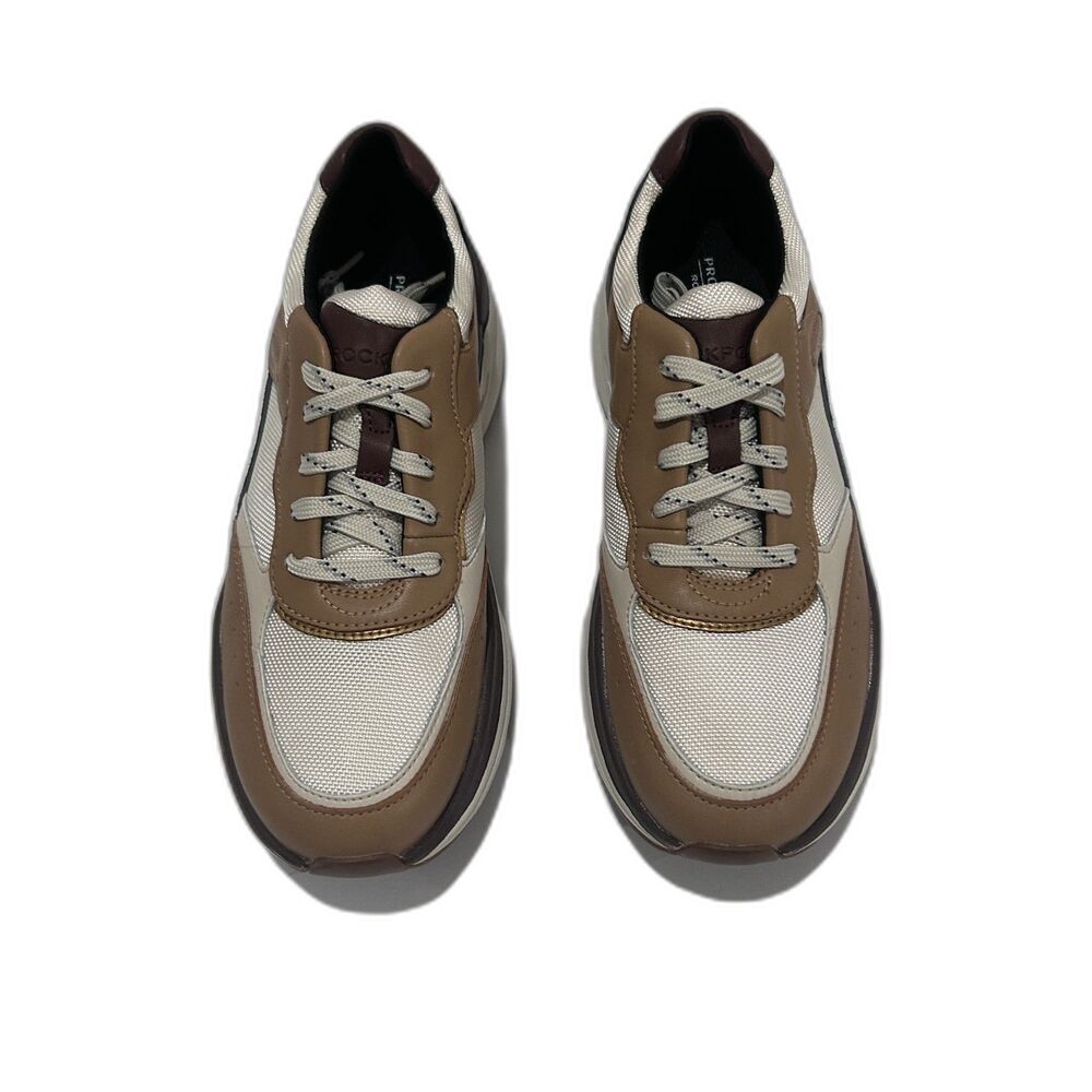New Rockport Pro Walker Sneaker neutral brown tan multi Cream  Sz. 7.5 EU 38